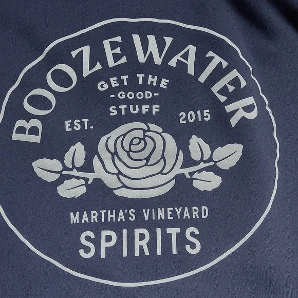 Boozewater Martha’s Vineyard Hoodie Bella Canvas Men’s Large Edgartown navy blue - Picture 5 of 7